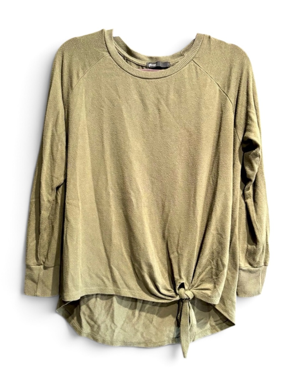 Bundle of 2 tie front Gibson high/low hem tie front women’s long sleeve top